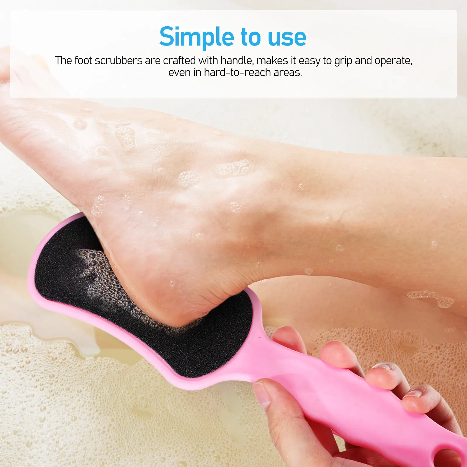 6Pcs Foot File Double-Sided Exfoliating Scrubber Dead Skin Remover Pedicure Tool Handheld Foot Trimmer for Soft Feet