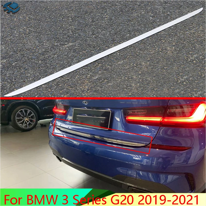 For BMW 3 Series G20 2019-2021 ABS Chrome Tail Gate Door Cover Trim Rear Trunk Molding Bezel Styling Sticker Garnish