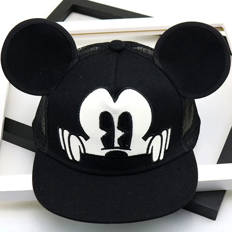 Disney Waflera Mickey Mouse Hat For Kids Baby Boy Girl Baseball Cap Fashion Children Hip Hop Caps Kids Snapback Breathable Hats