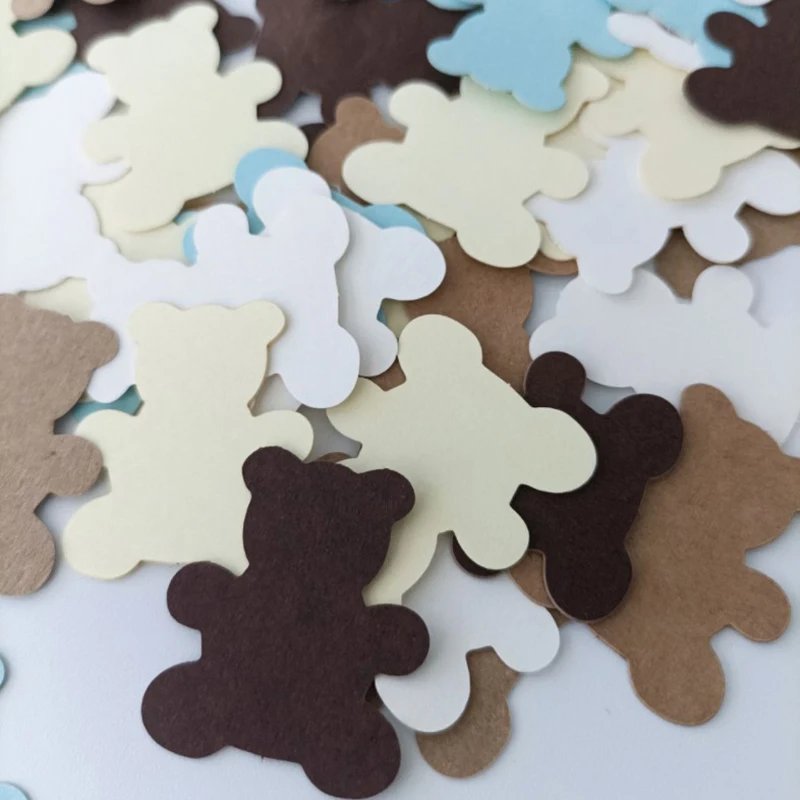 

100Pcs/Pack Cream Brown Bear Baby Shower Favor Table Scatter Confetti Birthday Party Theme Bear Confetti