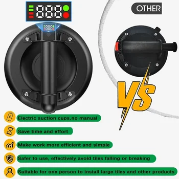 Ventouse sous vide électrique, capacité de charge de 250kg, levage manuel Powerfu, élévateur sous vide rapide pour granit, carrelage, verre, 8 pouces