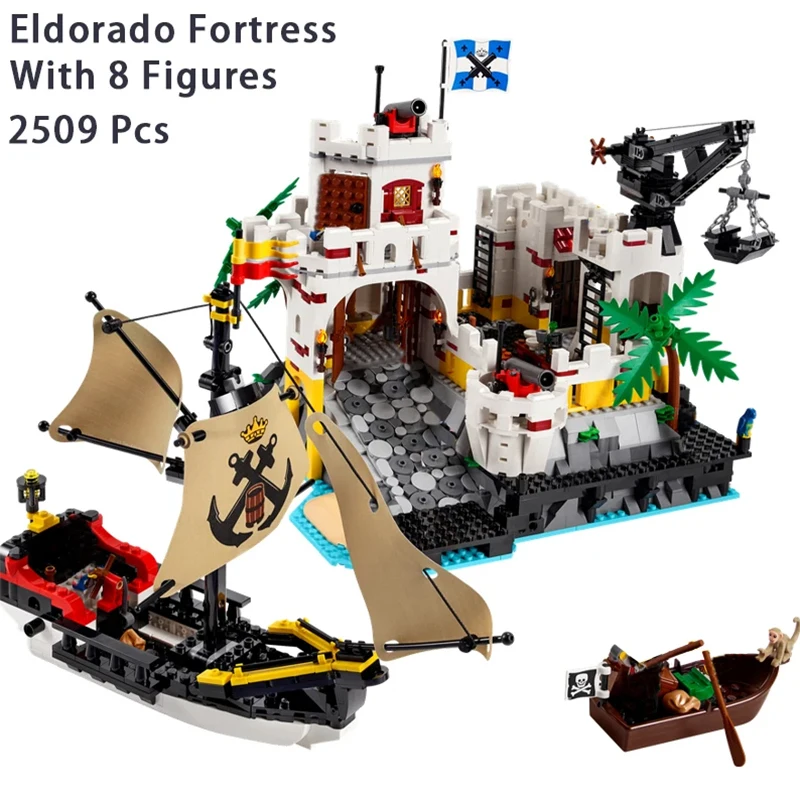 

NEW Medieval Pirates Series Eldorado Fortress 10320 Fortress Pirate Barracuda Bay Modular Building Blocks DIY Bricks Toy Gifts