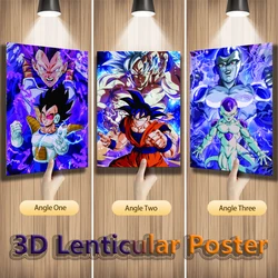 Goku Vegeta Frieza 3D Lenticular Posters Anime Dragon Ball Flip Gradient Print Room Decor Wall Art (Without Frame)