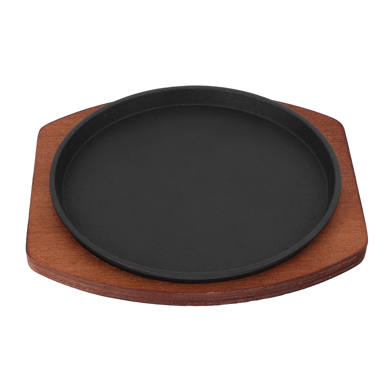 Plancha de Hierro Fundido de 19 cm, Redonda, Antiadherente, para Asar a la Parrilla, para Carne, Salchichas, Verduras, Cocina de Inducción