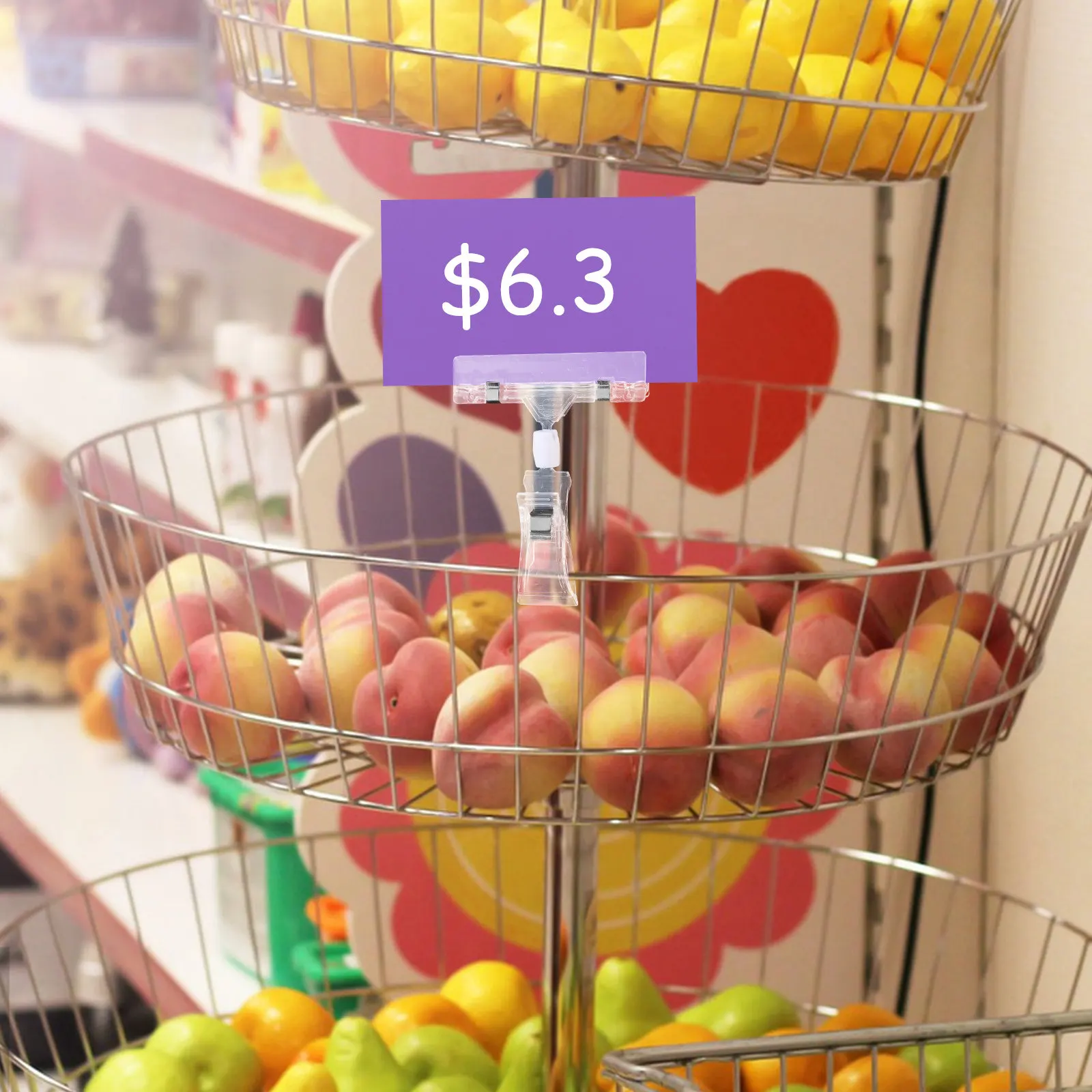 10Pcs Transparent Plastic Label Clamp Double Ended Note Holder for Home Market Shopping Mall Price Tag Clip Note Fixator