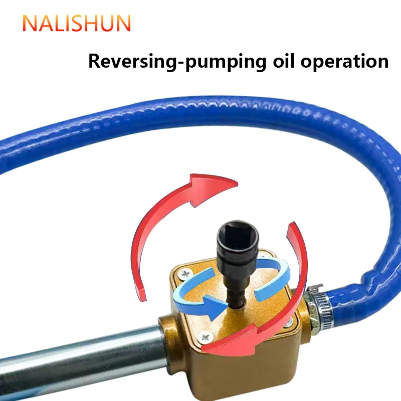 Pompa Minyak Terhubung Kepala Besar 1/2, Cocok untuk Pompa Transfer Bahan Bakar Minyak Kental, Multifungsi, Portabel, Mudah Digunakan