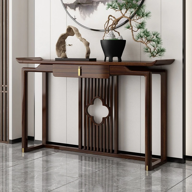 New Chinese-style entrance table, ebony wood bar case, a few partitions, bar table entry door against the wall, light luxury