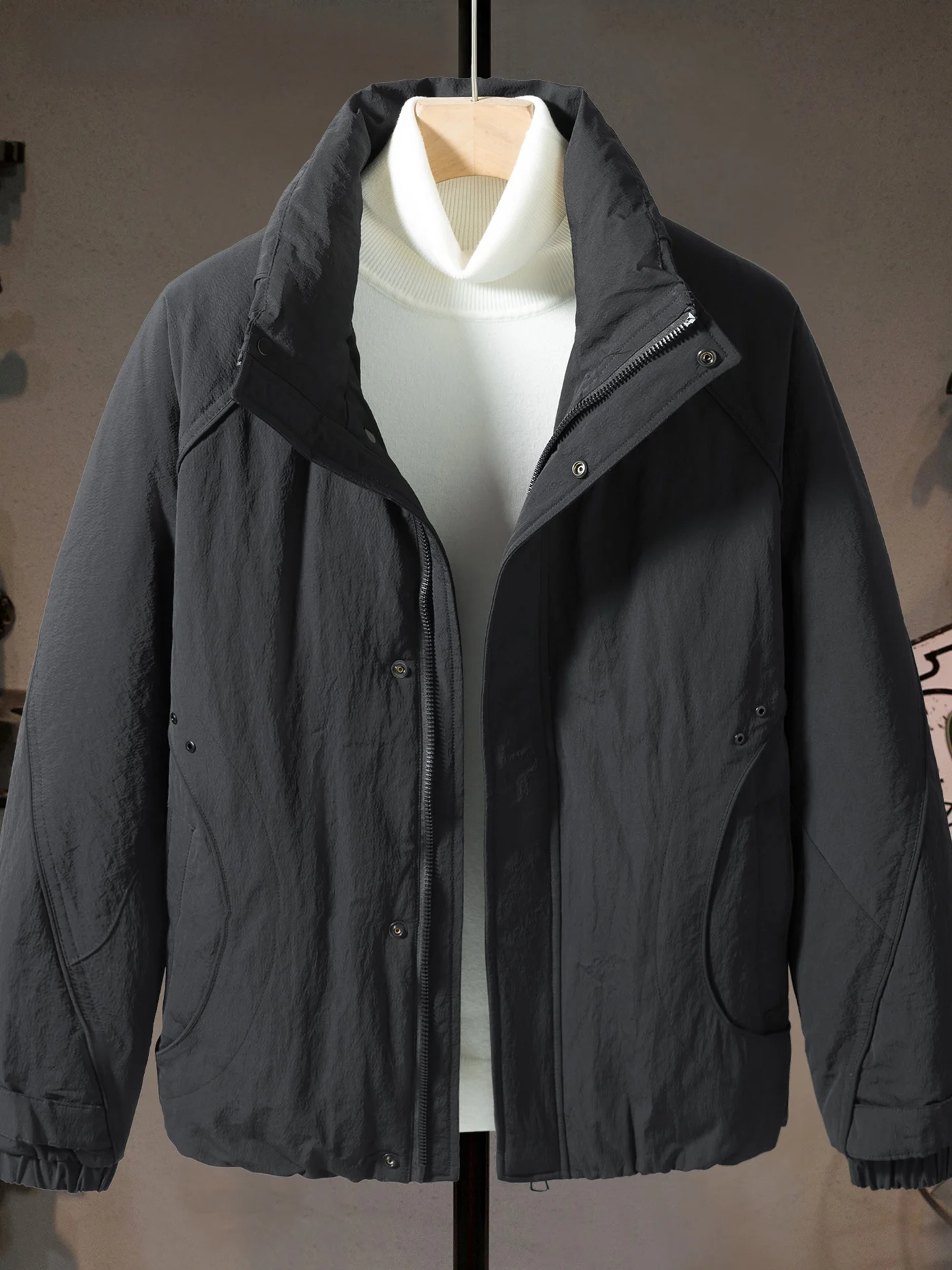 

High Quali Bla Versatile Men's down Jaet 2025 Autumn Winter Thiened Cold Resistant 90 Du down Outerwear Coat