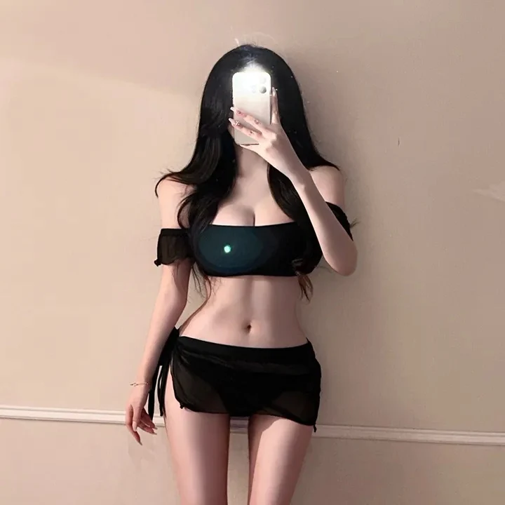 

Korean Sle Lace Bikini Women's Two-Piece Strapl Sexy Pure Desire Beach Vaion Swimsuit Nylon Material with Chest Pad