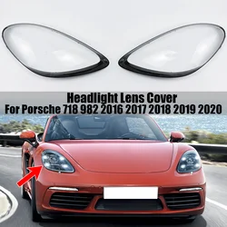 For Porsche 718 982 2016 2017 2018 2019 2020 Headlight Cover Headlamp Shell Transparent Mask Lampshdade Lens Plexiglass