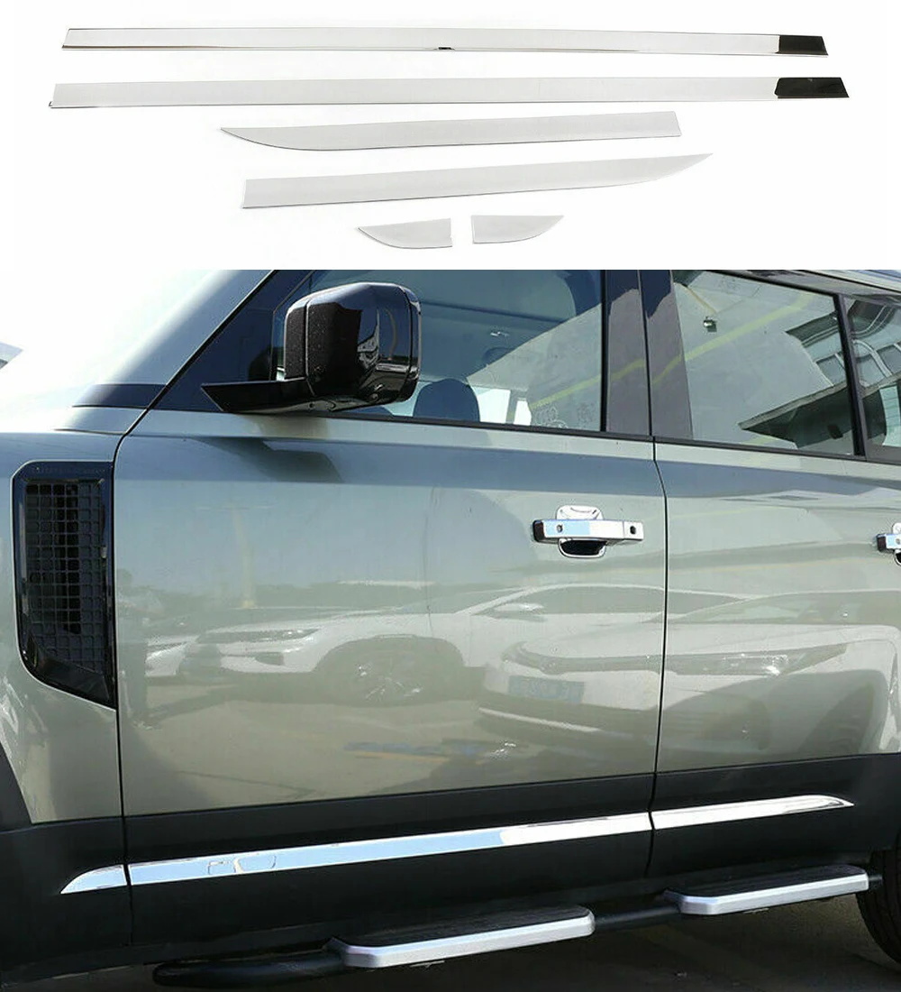 6pcs side door trim moulding bar protector Fits for LR Defender 110 2020 2021 22 23