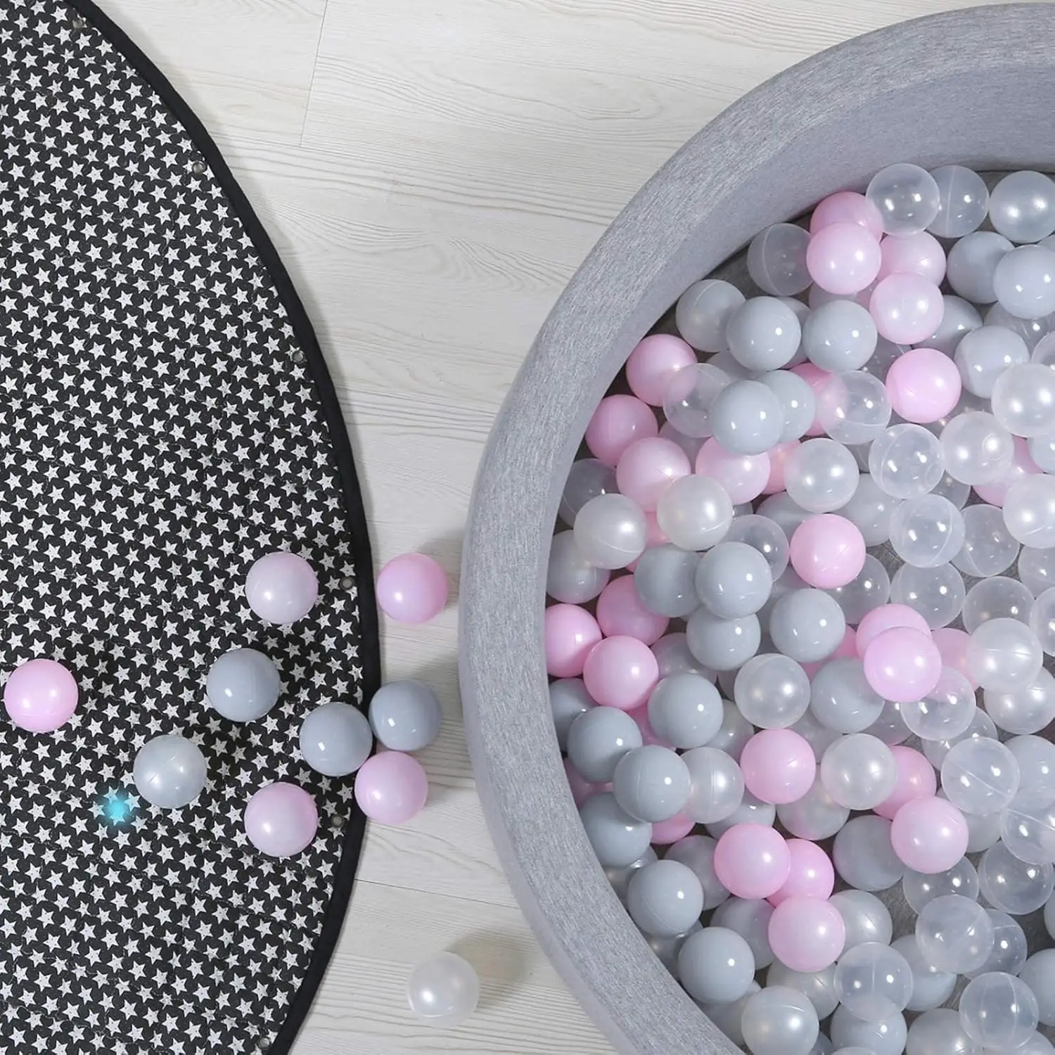 Bolas de plástico para niños pequeños, parque infantil, piscina, rosa, blanco, gay y transparente, 100 bolas