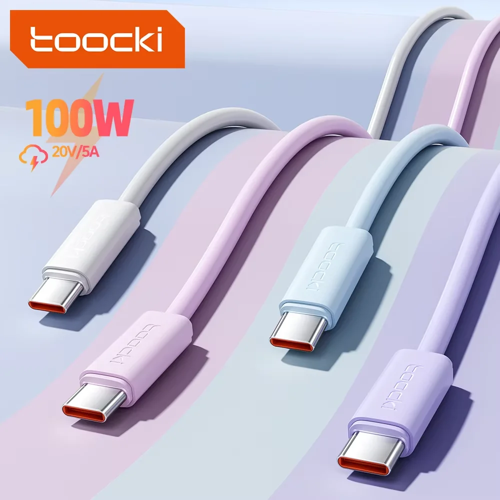 

Toocki PD100W 60 Вт Тип C к Типу C Кабель 5А Быстрая зарядка USB C к USB C Кабель для iPhone 15 Pro Max Xiaomi 12 13 Samsung S24 S23