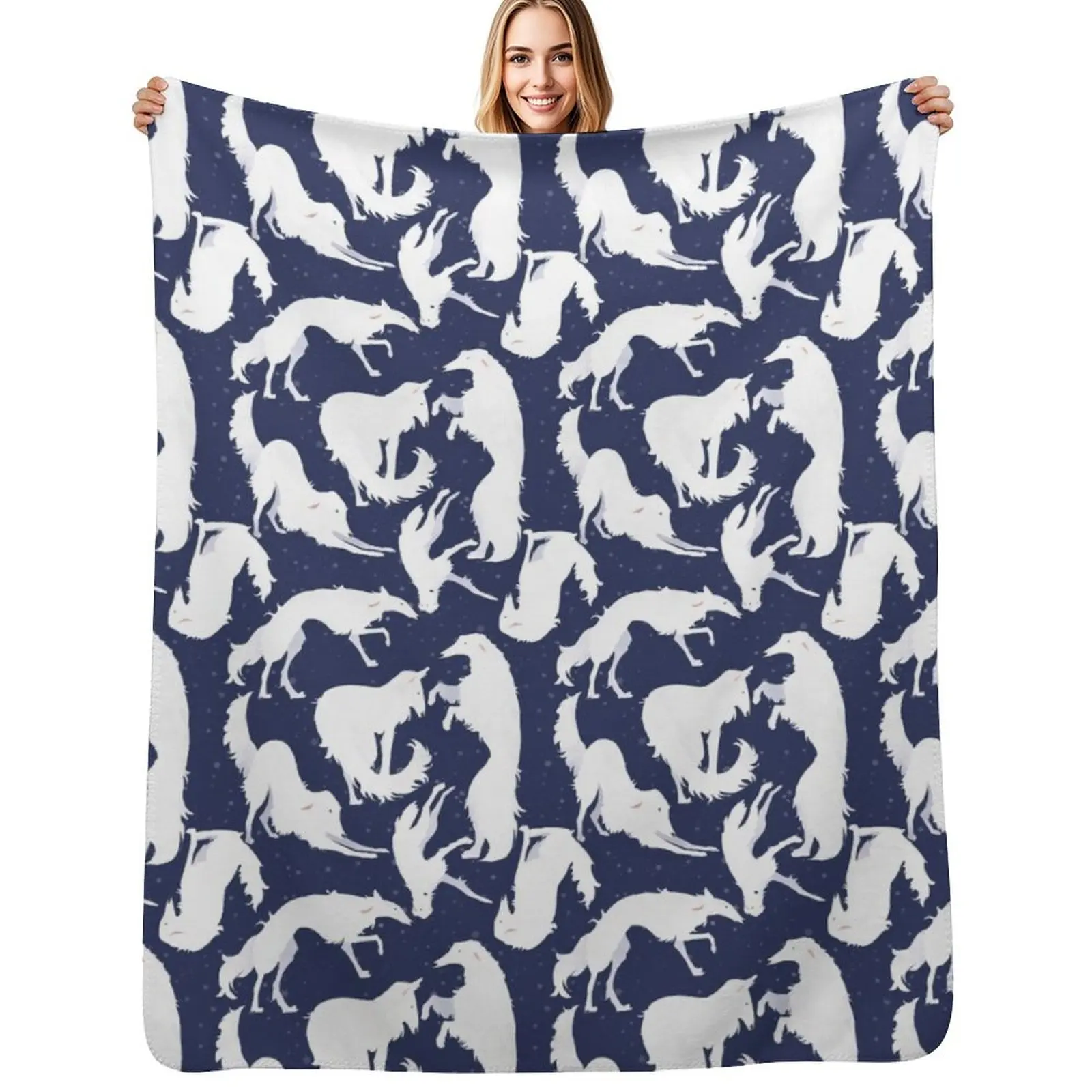 Borzoi Throw Blanket Stylish Decor Blanket Gift for Friends Roommate