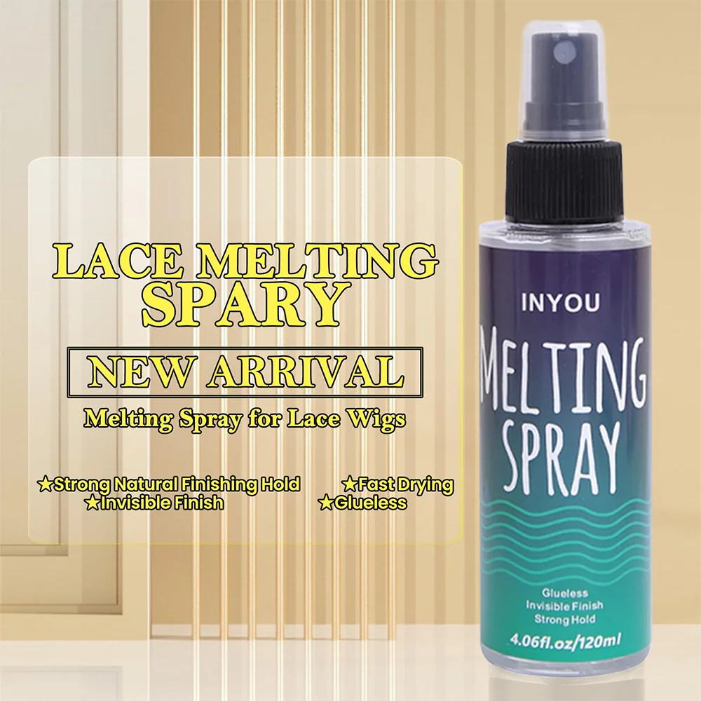 120ML/4.06OZ Lace Melting and Holding Spray Glue-Less Hair Adhesive for Wigs Strong Natural Finishing Hold with Control