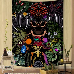 Metroid Themed Anime Tapestry Hanging Tarot Hippie Wall Rugs Dorm Home Decor