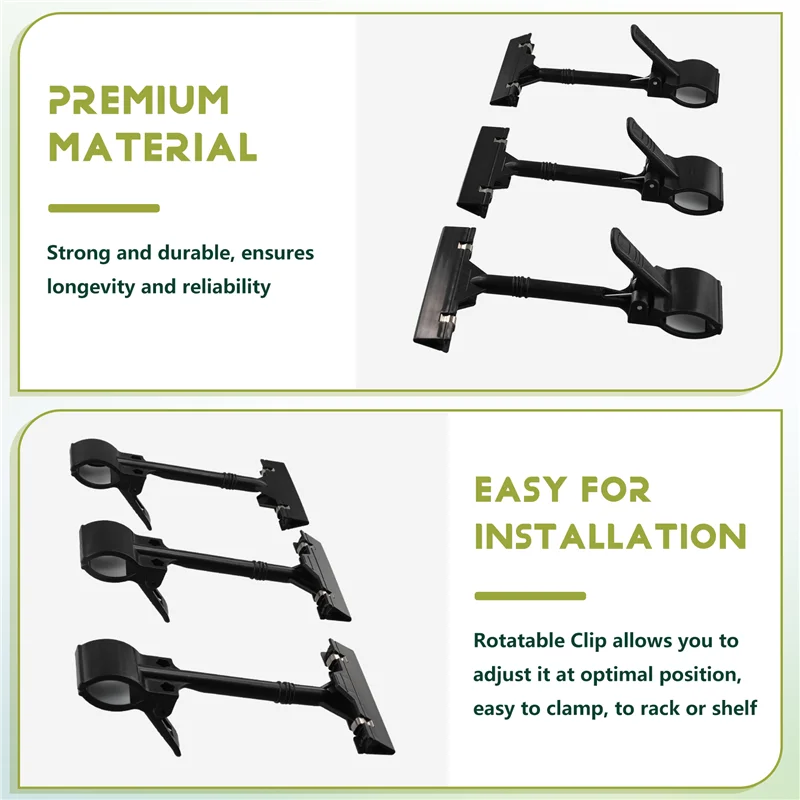 

New Shown-10PCS Adjustable Plastic Sign Holder,Clip-On Style Double Head Display Clips Rotating Reuse Sign Price Tag For Store