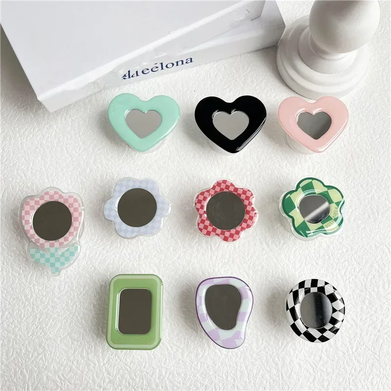 Cute Mirror Tulip Flower Folding Mobile Phone Grip Holder Socket Pocket Support for IPones Finger Ring Griptok Expanding Stand