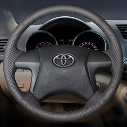 Customize DIY Microfiber Leather Car Steering Wheel Cover For Toyota Highlander Toyota Camry Fortuner Hilux Car Accessories