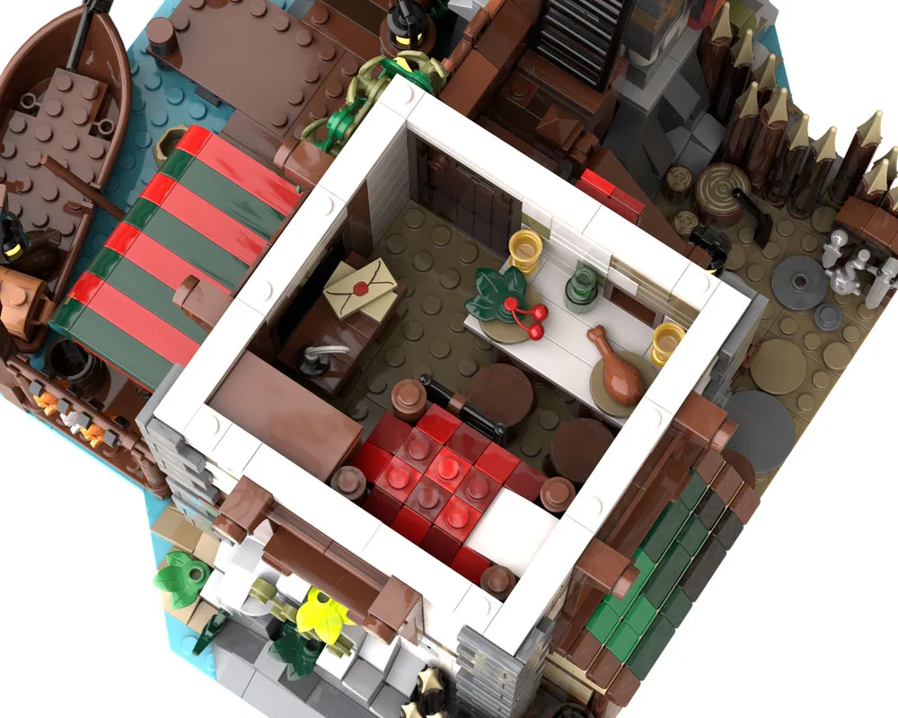2025 nuevos bloques de construcción Moc arquitectura Medieval modelo oso rey Castillo bloques de construcción modulares juguetes de regalo conjunto de ensamblaje DIY