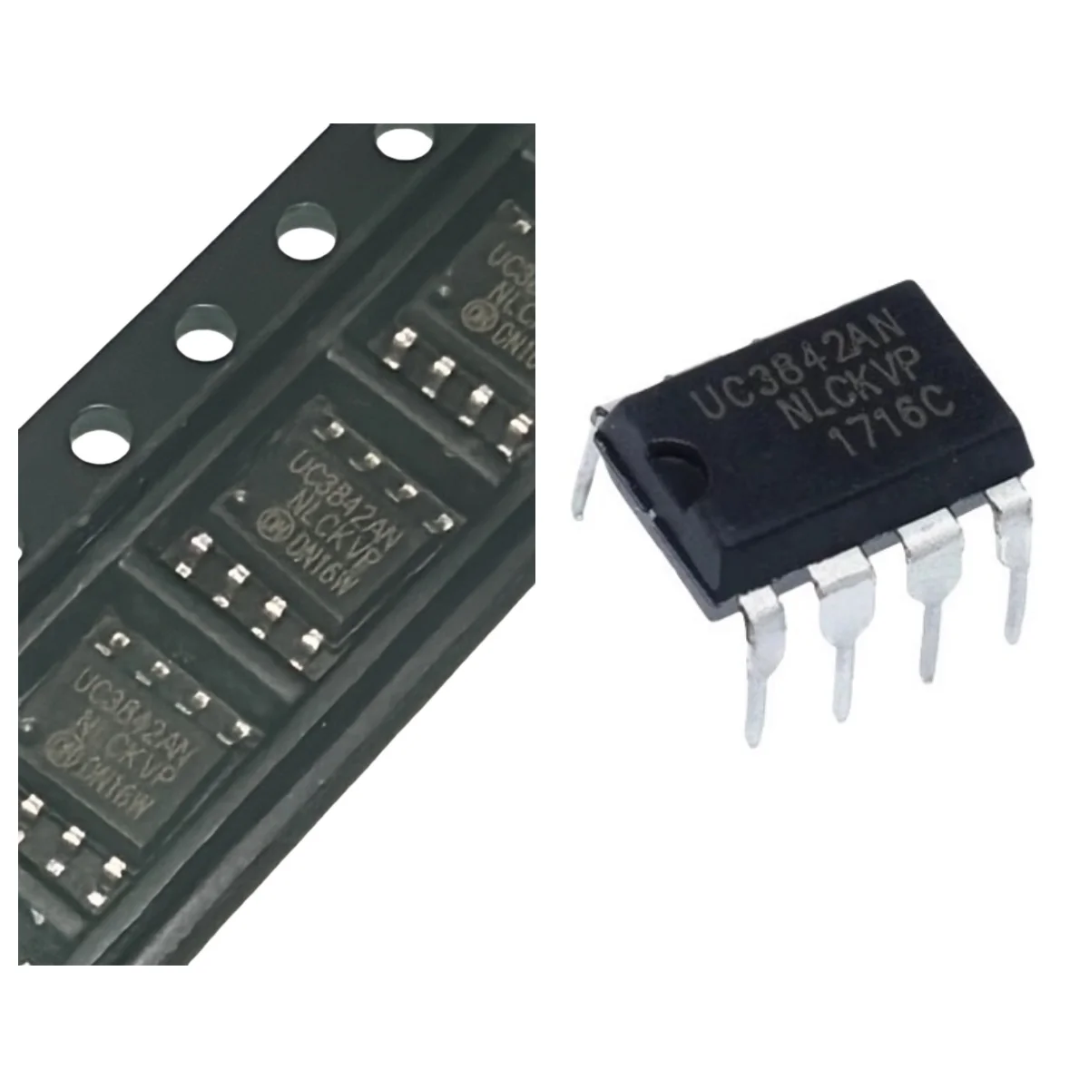 10 unids/lote UC3842AN 3842AN UC3842 3842 SOP-8 SMD SOP8 DIP-8 DIP8 nuevo Chipset Original de buena calidad