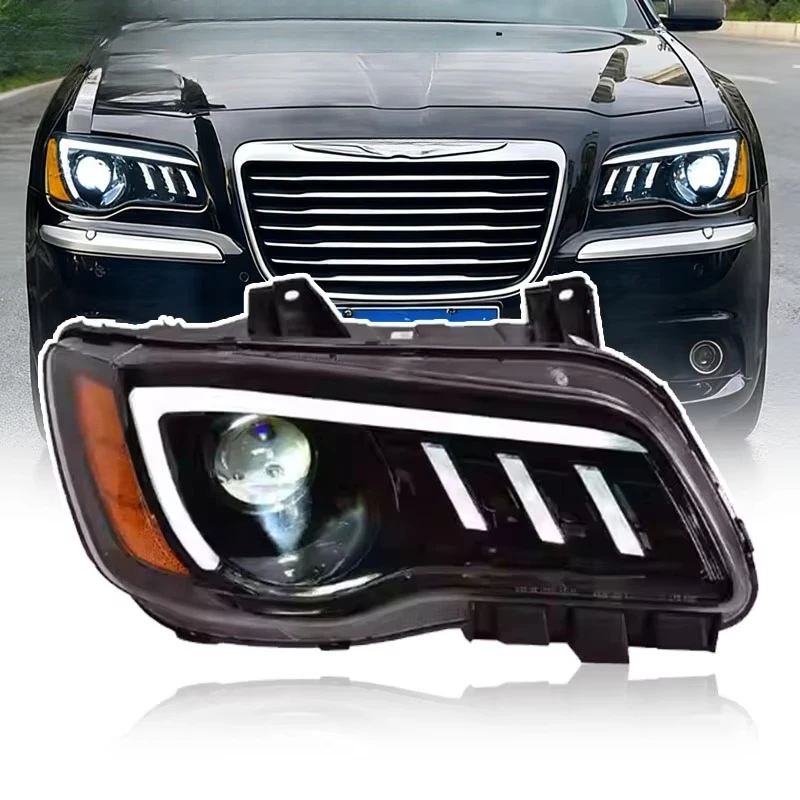 For Chrysler 300 300 C 2011-2023 Headlight Glow Diode DRL Glow Diode Headlight Black Bez Projector Multicolor Headlight