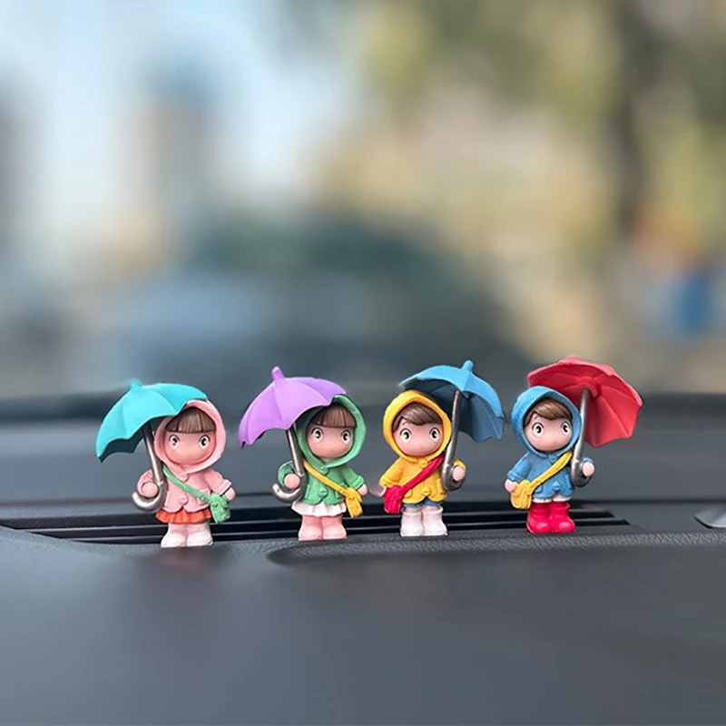 1 pc bonito guarda-chuva casal decoração interior do carro figuras de ação espelho retrovisor automático painel ornamentos para acessórios do carro