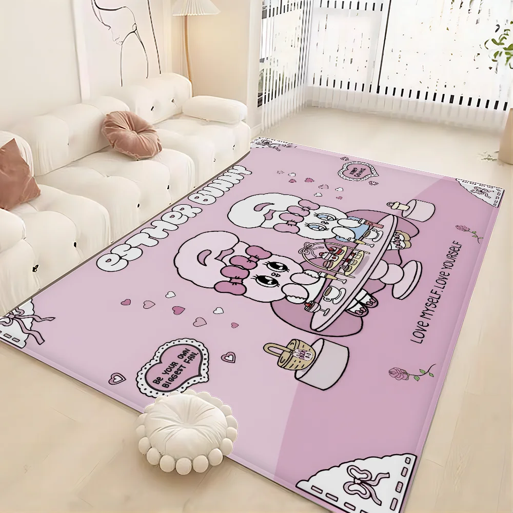 Esther Bunny Long Rugs Kids Room Bedroom Decoration Balcony Anti-Slip Doormat Living Room Alfombra