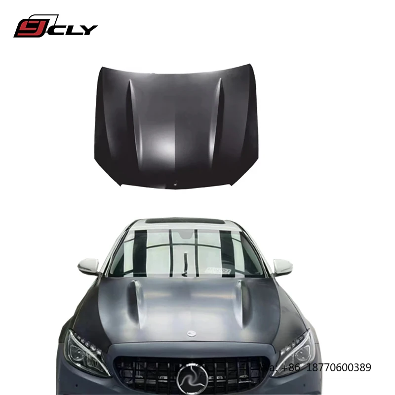 

Капот CLY для Mercedes-Benz C-класса W205 (2015-2022), обновленный до стиля C63 AMG, для моделей C180, C200, C260, C300, стальной/алюминиевый капот двигателя