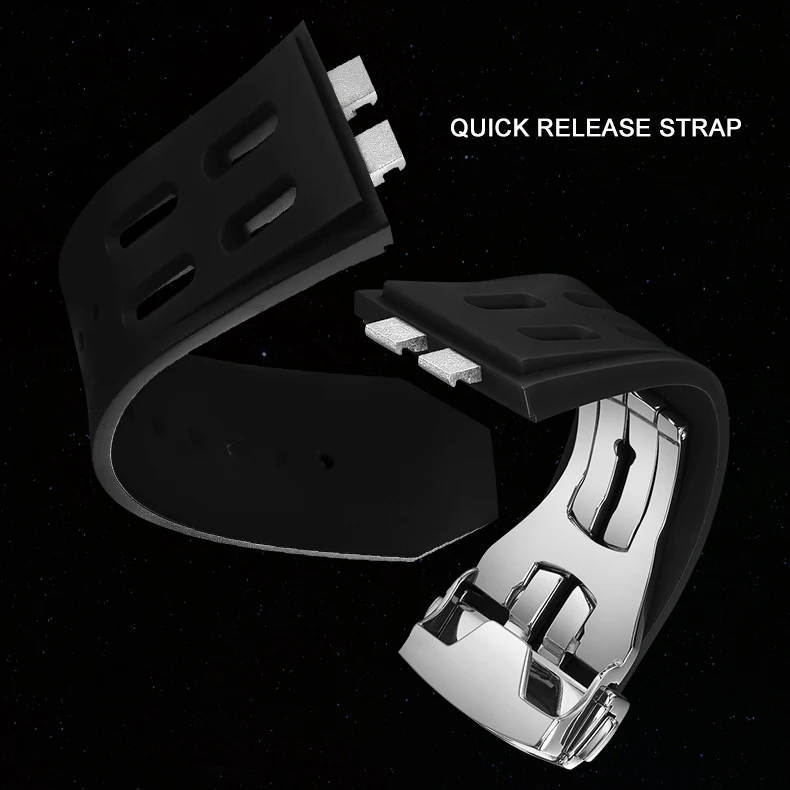 HANBORO orologio automatico da uomo 42mm orologio da polso meccanico impermeabile zaffiro luminoso 24 ore data Miyota8217 cinturino a sgancio rapido