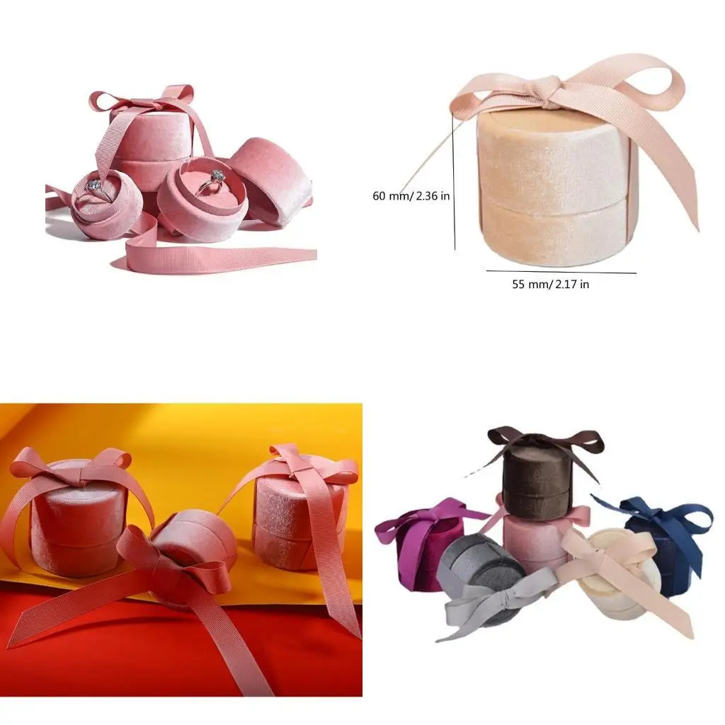 

P9FE Sophisticated Jewelry Box with Velvety Finish and Bowknot Detail for Gift Giving