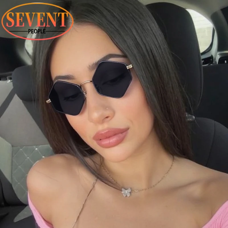 

Vintage Steampunk Hexagon Sunglasses Women 2025 Luxury Brand Classic Punk Polygon Sunglass UV400 Retro Driving Shades For Ladies