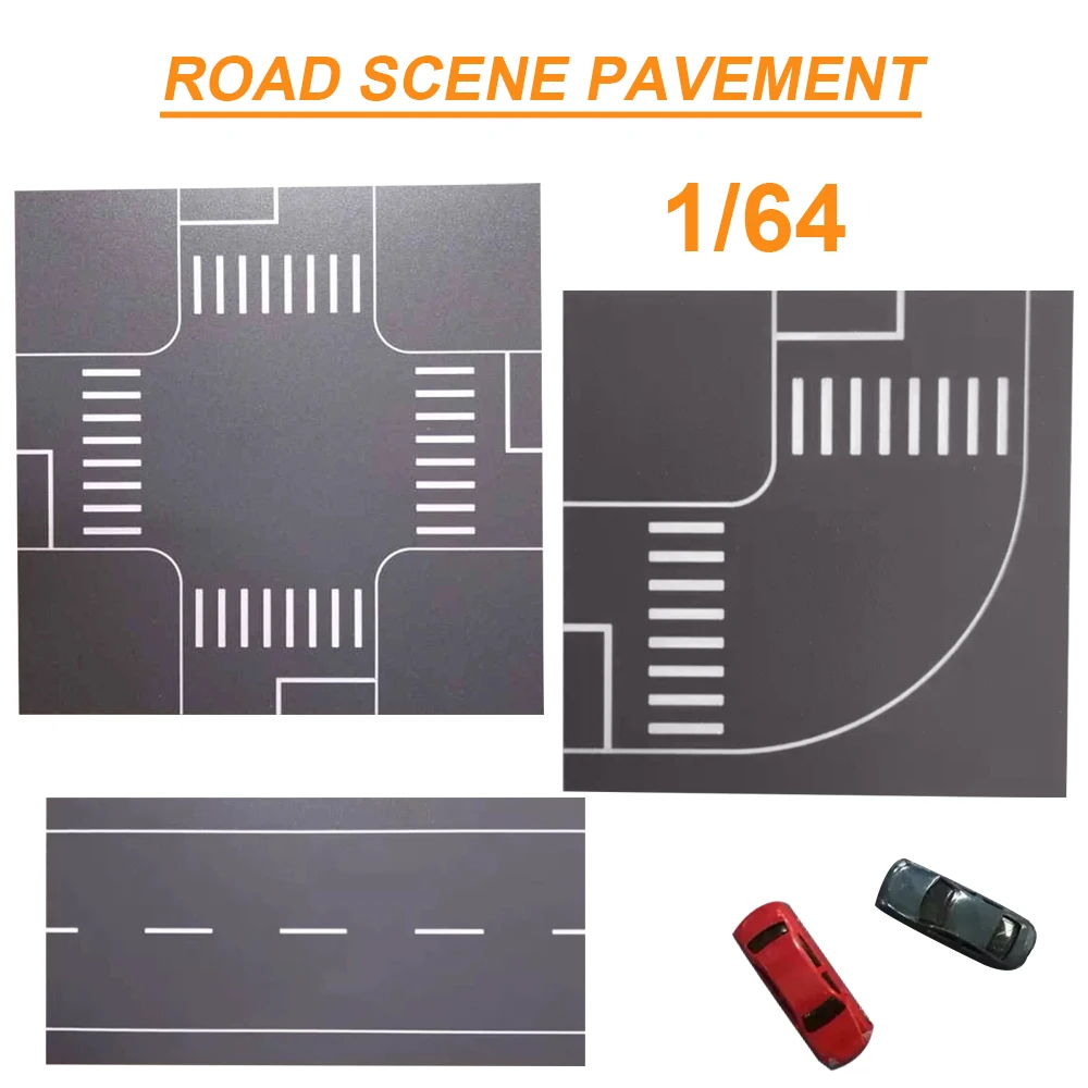 1/64 Road Scene Plastic Model Waterproof City Road Intersection Sand Table Scene