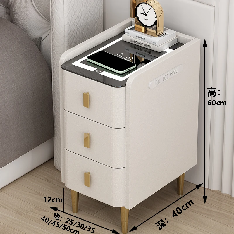 Smart Bedside Table Room Household Drawer Storage Cabinet