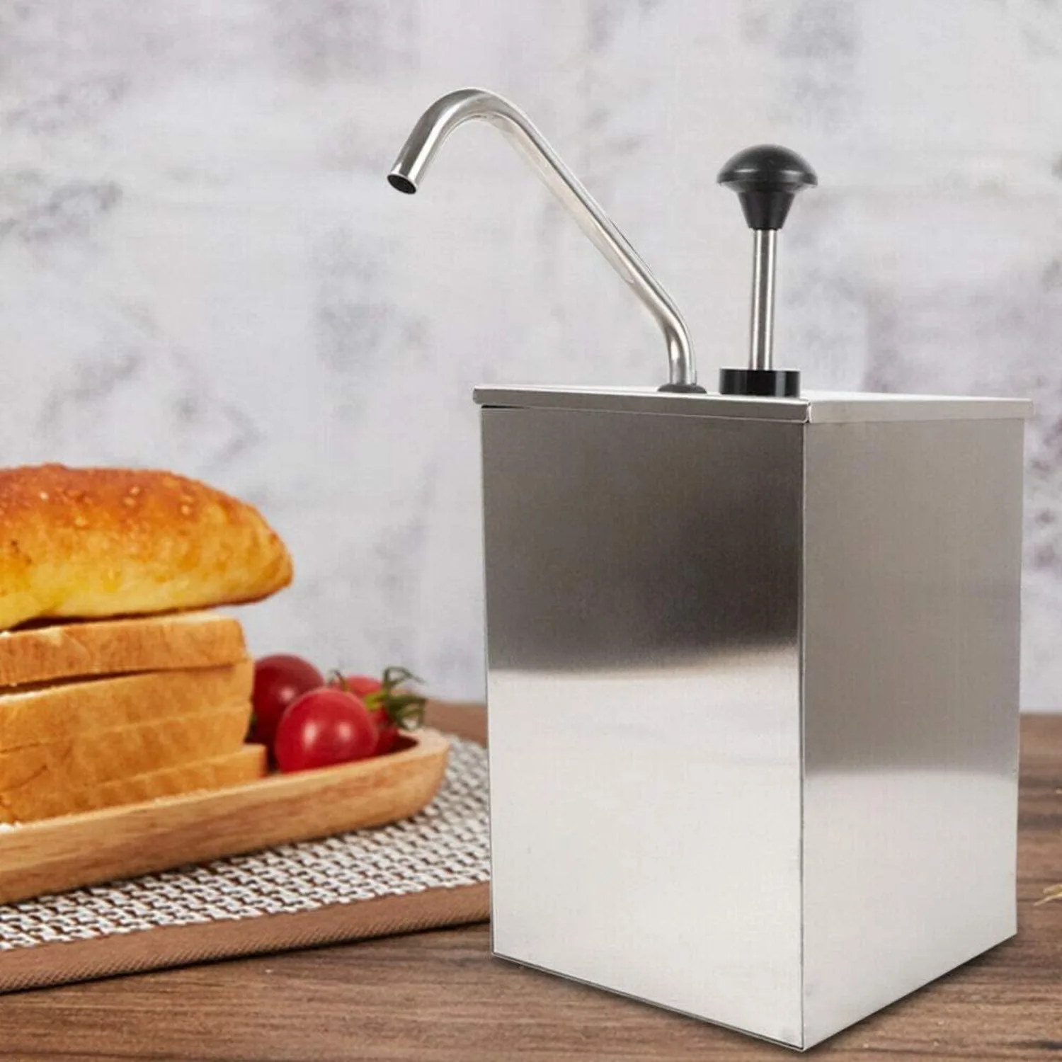 

Sauce Dispenser Pump, 304 Stainless Steel Sauce Pump Condiment Pump Station Condiment Dispenser for Kitchen Restaurant