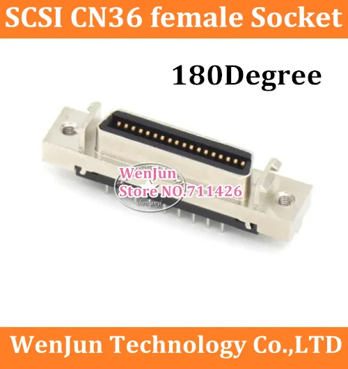 SCSI CN36 Connector CN36pin Female Socket 180Degree Straight Right Angle PCB Mount 10pcs/lot