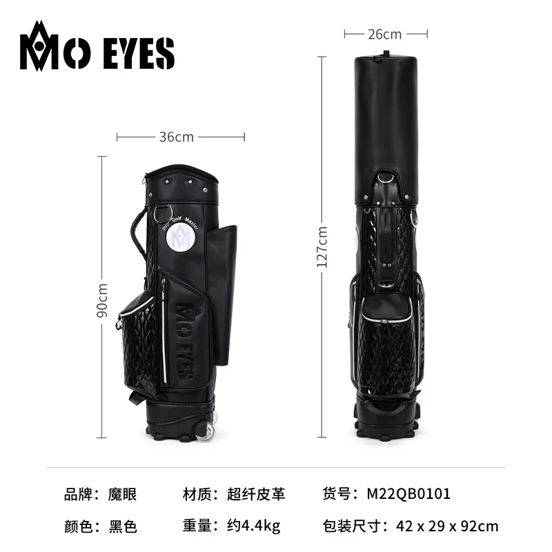 PGM MO EYES Golf Bag for Women with Wheels Lightweight Travel Golf Club Carrier Portable Trolley