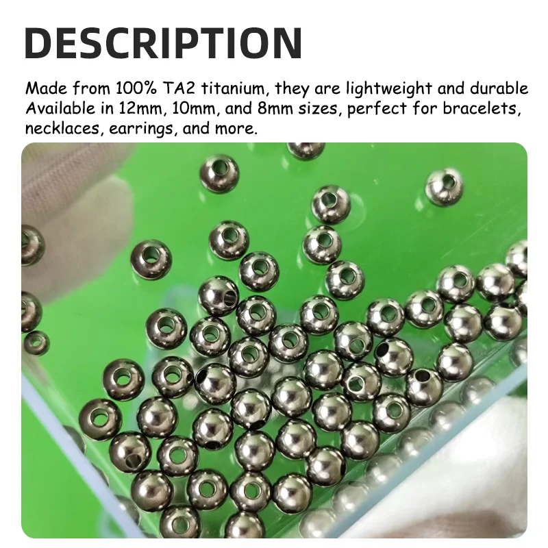 Titanium Beads 12mm 10mm 8mm Lightweight Durable DIY Jewelry Making Bracelet Necklace Earring Accessories