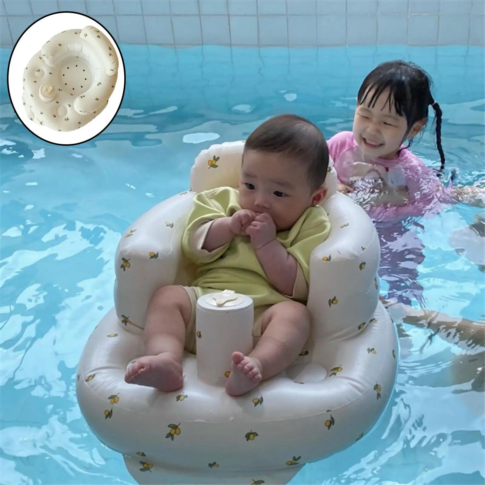 Newborn Inflatable Baby Seat Pool Floats Bath Chair Learn to Sit view 6