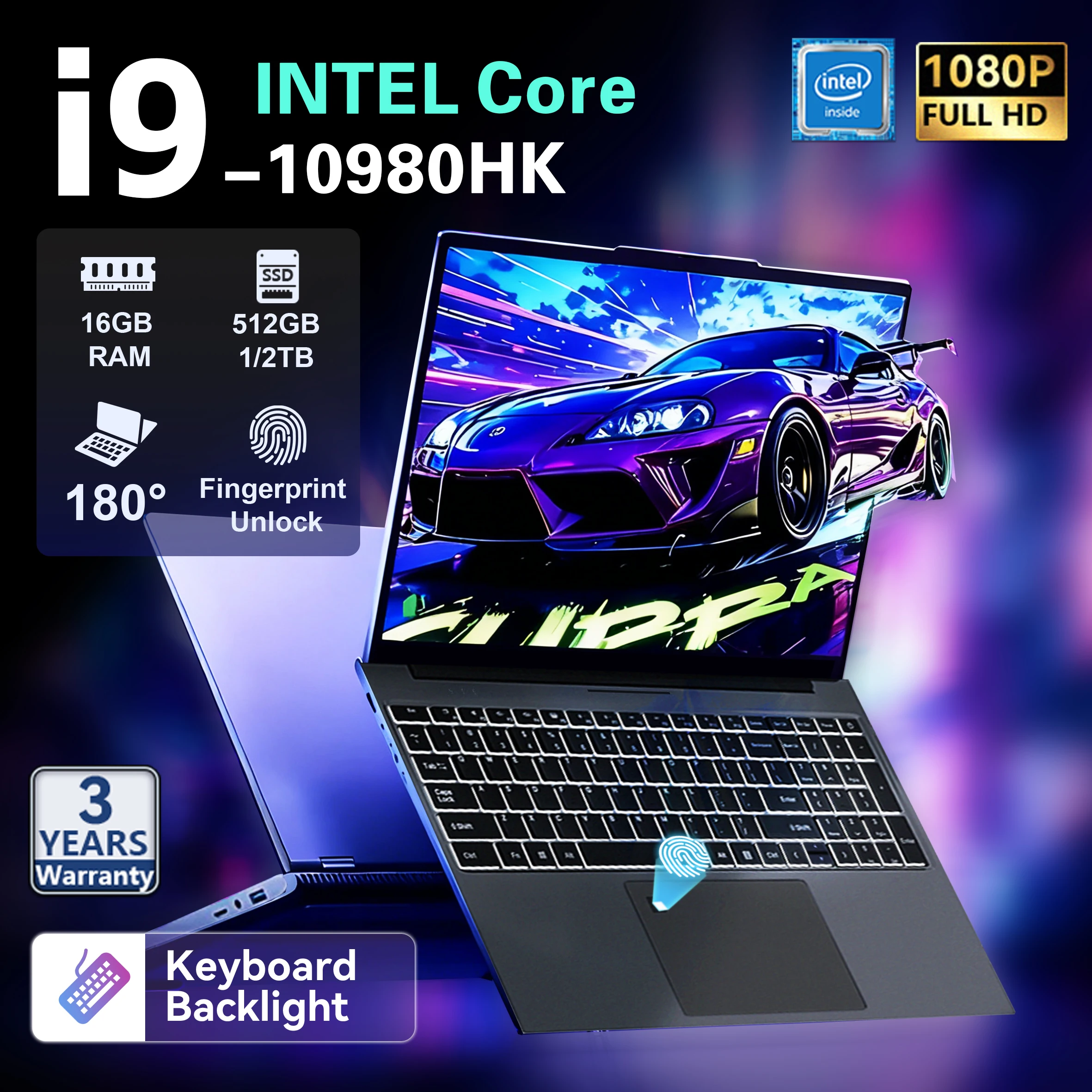 

2025 Fingerprint UnIock Notebook Windows 11 Pro 15.6 inch Laptop Intel Core i9-10980HK 16GB RAM 1TB/2TB SSD Office game Laptops