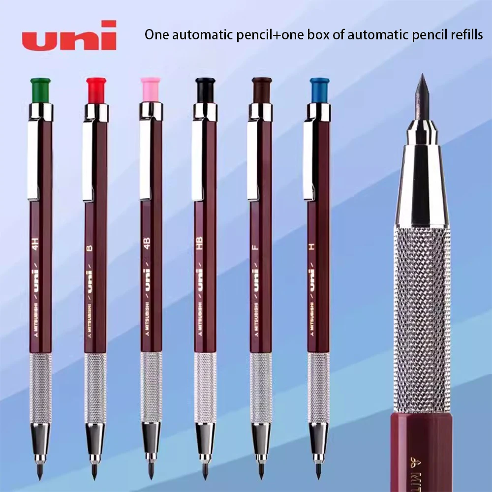 

Japanese UNI Automatic Pencil MH-500 Metal Pen Holder Imitation Wood Hexagonal Rod 2.0 Art Drawing Design Stationery Supplies