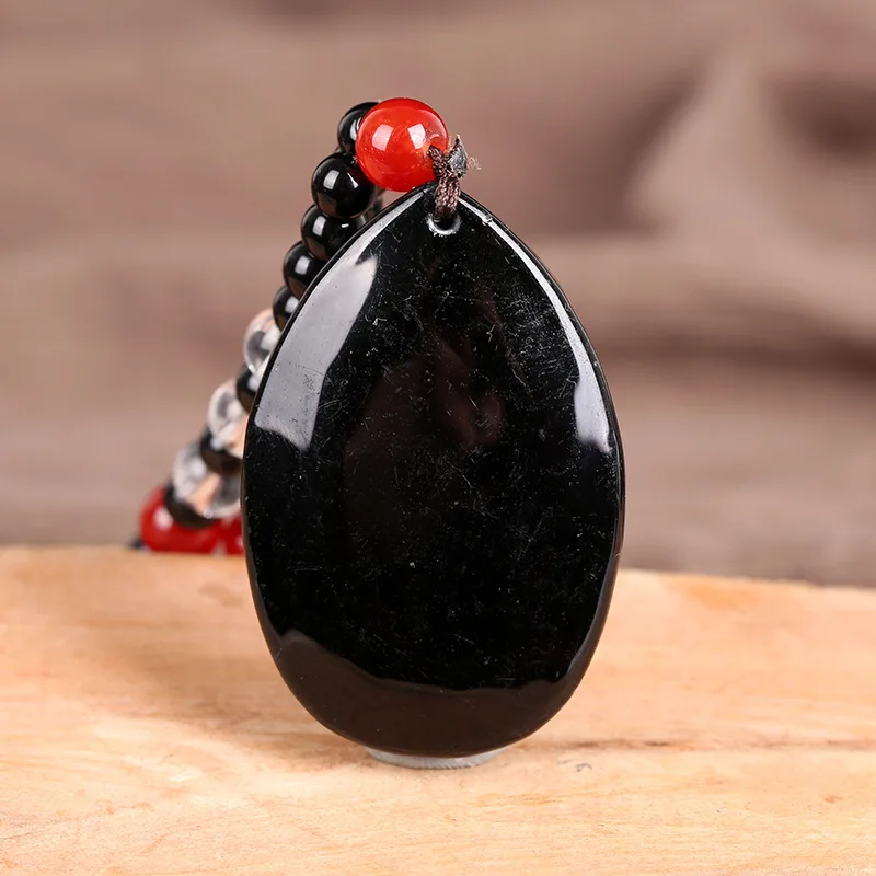 Drop shipping Original design manufacturer wholesale red bead obsidian yi guanyin head sweater chain necklace pendant