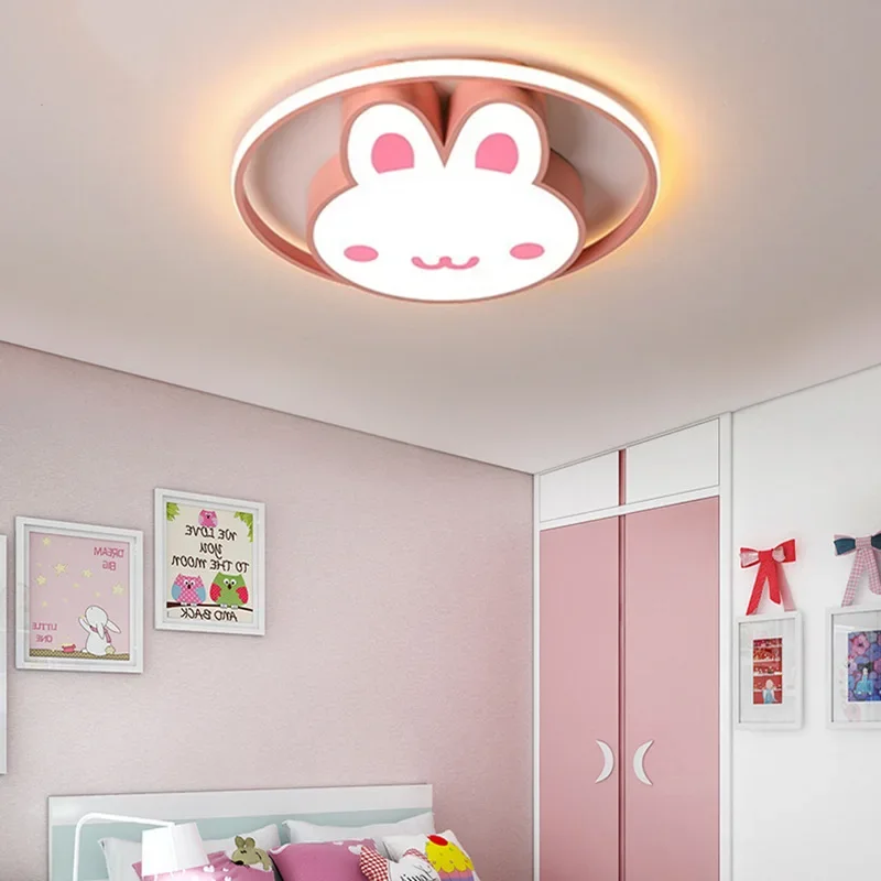 Nordic pink children bedroom decor Ultra Thin led lamp lights for room dimmable ceiling light Modern home decoration Luminaire