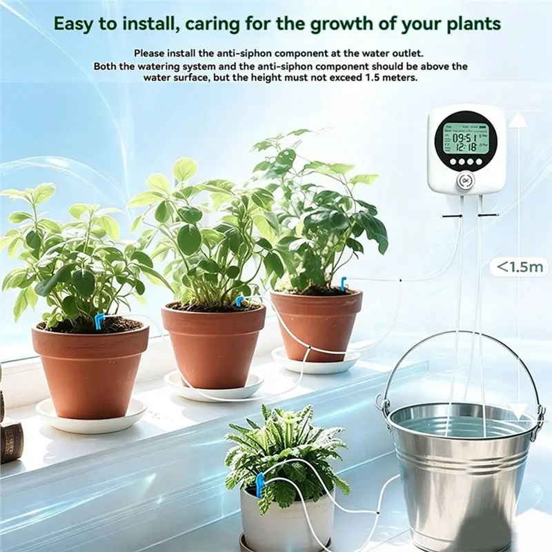 For 30 Potted Plants Compatible Dual Pump Automatic Plant Watering System Indoor Self Watering Device For Vacations