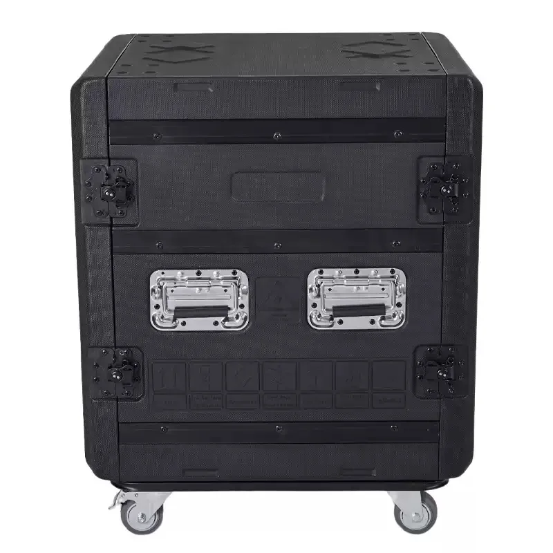 8U 12U 14U 16U PE Plastic Flight Case Amplifier Flycase Microphone Receiver Cabinet Thickened Portable Storage Box with wheels