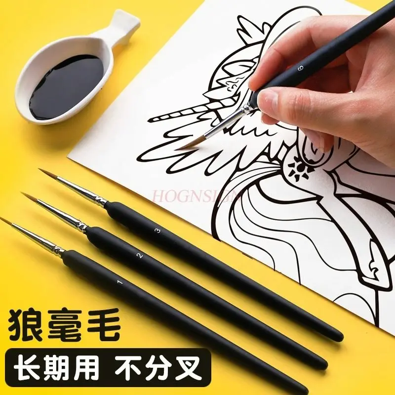 

Ручка с крючком для волос с волком, цифровая кисть для масляной живописи «сделай сам», профессиональная ультратонкая ручка с крючком, ручка для рисования с очень тонкими краями