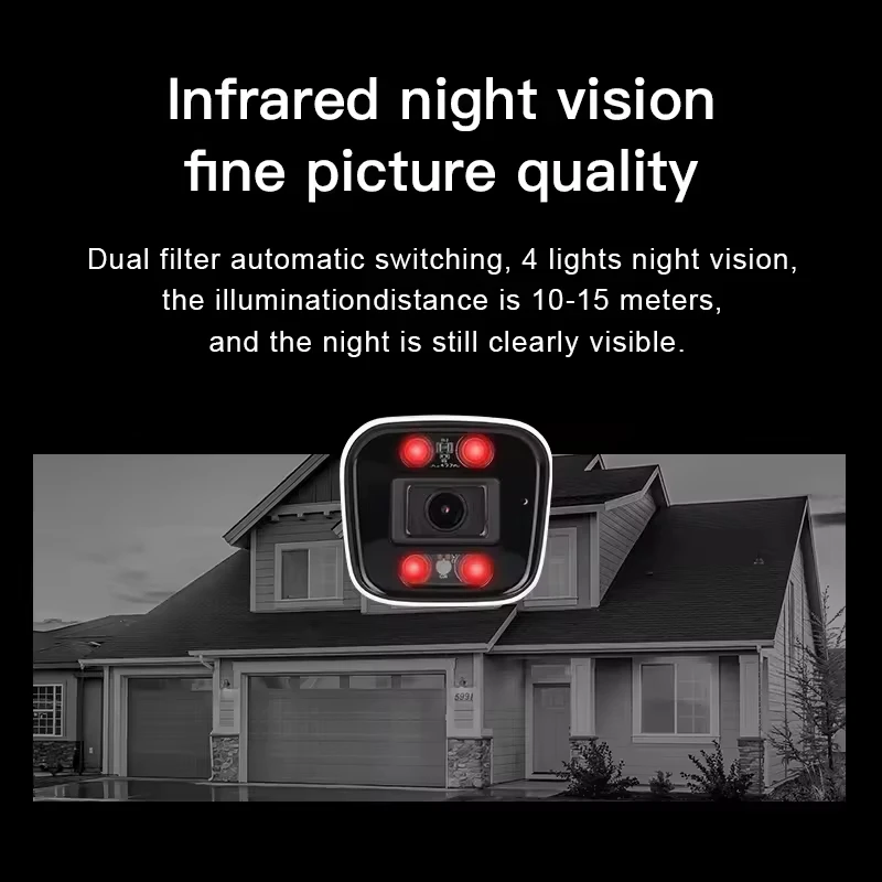 3MP WIFI IP Camera 1296P Wireless CCTV Bullet Security Outdoor Two-way Audio Talk Camera Waterproof Night Vision Surveillance