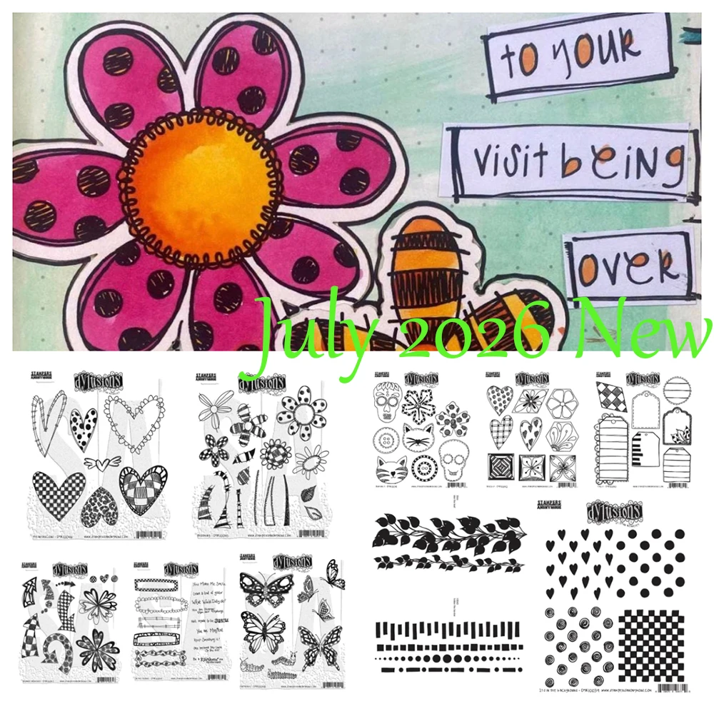 July 2026 New in the Frame Blonde Moments Heartalicious Flutterby Stamps for DIY Greeting Cards Scrapbooking Handmade Decorative