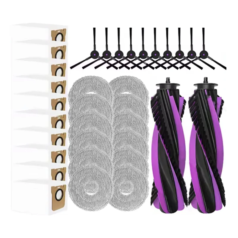 

B43C Robot Vacuum Cleaner Replacement Kit-34PCS For JONR P20 PRO(Main Brush, Side Brush, Mop Cloth, Dust Bag)