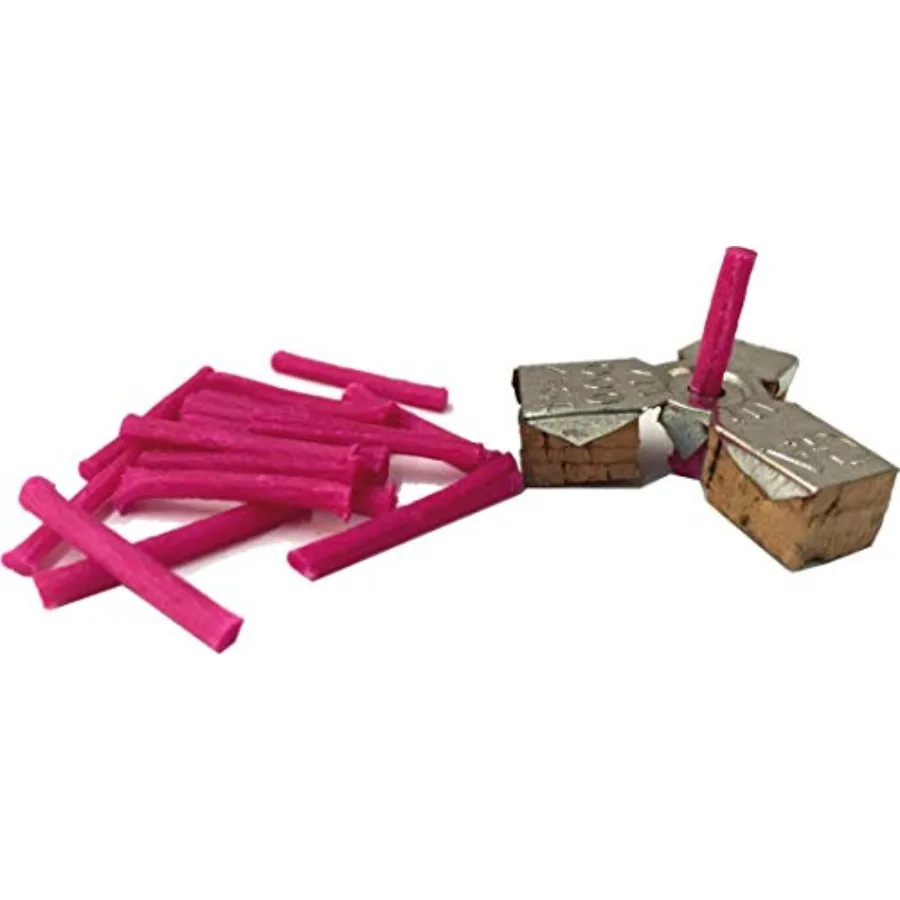 

Oil Lamp Wicks - 10 Wax Wicks and Cork Floater for Oil Lamps, Floating Wicks Olive Oil, Round Wicks, Supply, Red